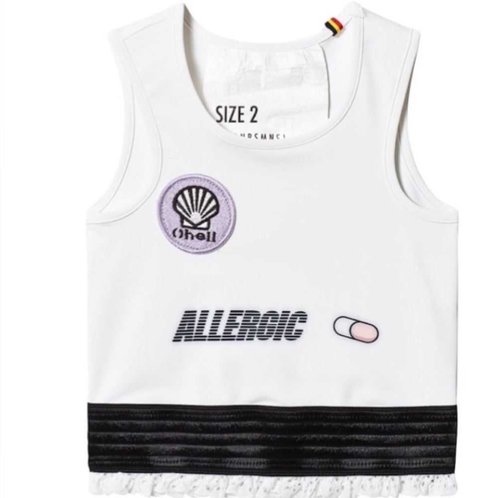 Caroline Bosmans White Tank Top with Black Trim